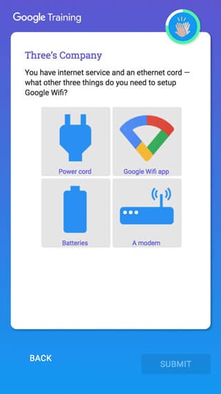 Multiple choice game on mobile